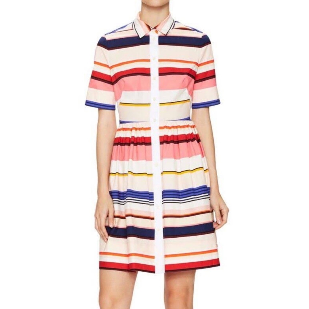 Kate Spade Berber Stripe Picnic Summer Dress Size 00